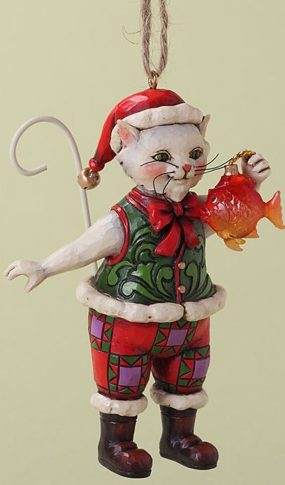 Jim Shore 4027756 Cat with Fish Ornament $18.99