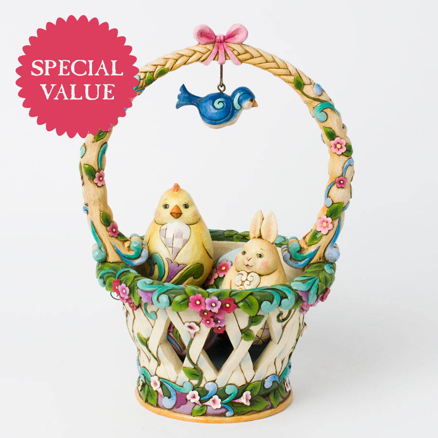 Jim Shore 4031691 Set 5 Spring Basket Figurine $0.00