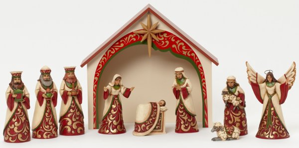 Jim Shore 4041092 Set 9 Ivory and Gol Figurine $0.00