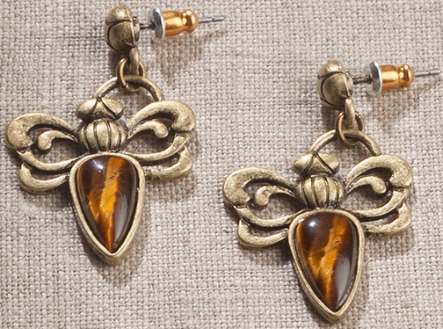Jim Shore Fashion 4044414 JS Earrings Bee Zebra Jasper $0.00