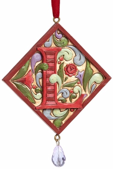 Jim Shore 4049423L Monogram L Ornament $0.00