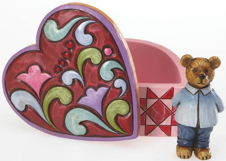 Boyds Bears by Jim Shore 4020870 Mini Heart Box With Bear Stone Resin $0.00