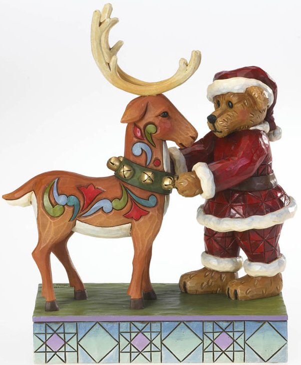 Boyds Bears by Jim Shore 4022305 Santa Bear & Reindeer Figurine Stone Resin $0.00