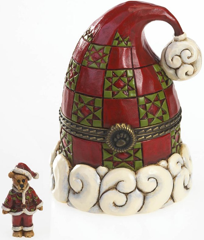 Boyds Bears by Jim Shore 4022309 Santa Hat Hinged Box Stone Resin $0.00