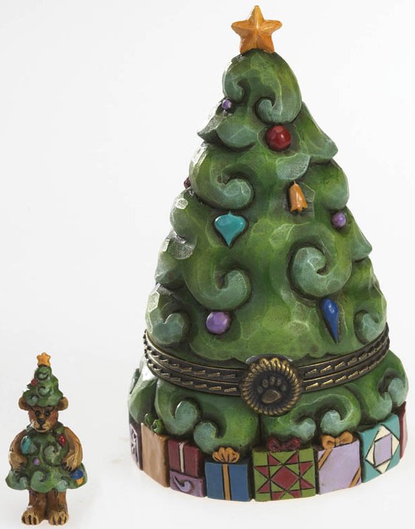 Boyds Bears by Jim Shore 4022310 Christmas Tree Hinged Box Stone Resin $0.00