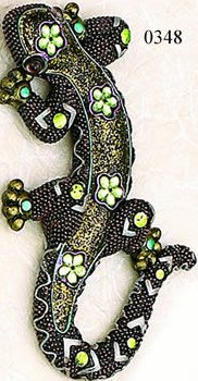 Kubla 348 Gecko Set Of 2 Mosaic Wall Hanging $21.99