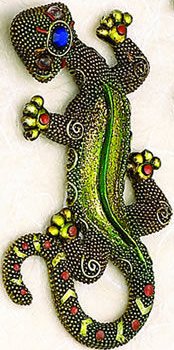 Kubla 349 Gecko Set Of 2 Mosaic Wall Hanging $21.99