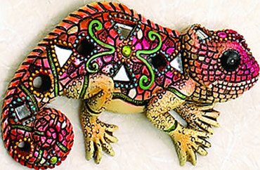 Kubla 350 Chameleon Set Of 3 Mosaic Wall Hanging $36.99