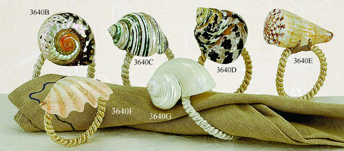 Kubla 3640D Sea Shell Napkin Ring Set 4 Pc   $28.99