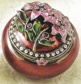 Kubla 3847 Flower Set Of 2 Mini Box Pewter & Enamel $39.99