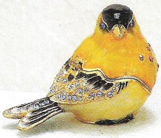 Kubla 3977 Goldfinch Jeweled Box Pewter & Enamel $29.99