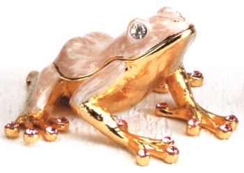 Kubla 4004P Pink Frog Jeweled Box Pewter & Enamel $28.99