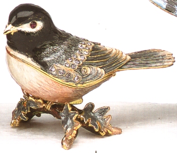Kubla 4016 Chickadee Jeweled Box Pewter & Enamel $37.99