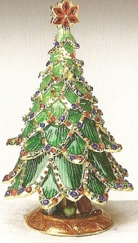 Kubla 4053 Christmas Tree Jeweled Box Pewter & Enamel $44.99