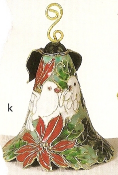 Kubla 4221PD Dove and Poinsettia Set Of 3 Leaf Bell   $36.99