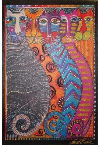 Laurel Burch 26029 Gatos Fantasticos Glitter Canvas 10X15 Canvas $0.00