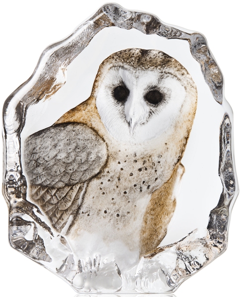 Mats Jonasson Crystal 34200 Barn Owl Painted $300.00