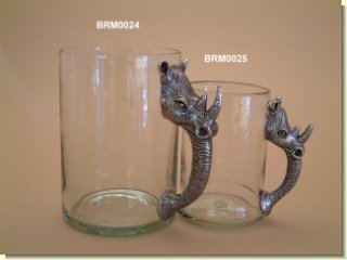 Makoulpa BRM0025 Beer Mug Pewter and Glass Swaziland $EMAIL