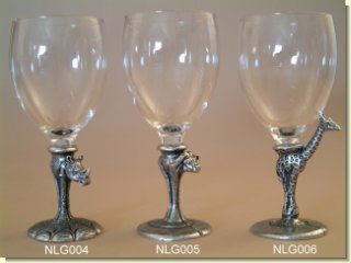 Makoulpa NLG006 Wine Glass Pewter and Glass $0.00