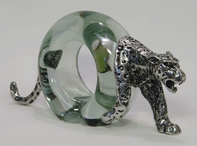 Makoulpa SERV0008 Glass Napkin Ring Pewter and Glass Swaziland $49.99