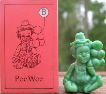 Mosser Glass PeeWeeB Green Milk Clown Figurine Green Milk Glass United States $25.99