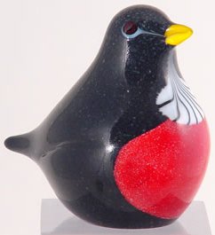 Orient and Flume 1405 Robin Figurine Hand Blown Glass Made in the USA $138.00