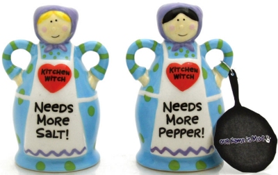 Our Name is Mud 4024397 Kitchen Witch Salt & Pepper Shakers Ceramic $0.00