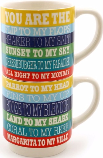 Our Name is Mud 6000145 Margaritaville Songs Mugs Set of 2 Dolomite $25.99