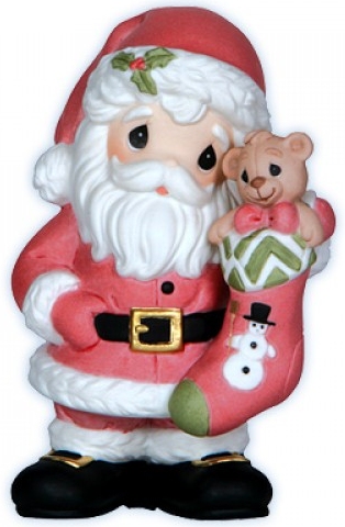 Precious Moments 121023 Annual Santa with Stocking Figurine Porcelain $40.99