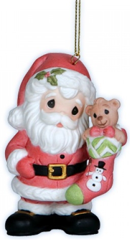 Precious Moments 121024 Annual Santa with Stocking Ornament Porcelain $25.99