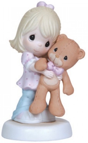 Precious Moments 123001 Girl Holding Teddy Bear Figurine $40.99