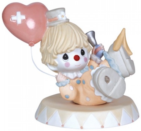 Precious Moments 123010 Falling Boy Clown with Heart Balloon Figurine $40.99