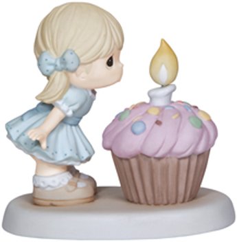 Precious Moments 132014 Girl Blowing Out Cupcake Figurine $50.99