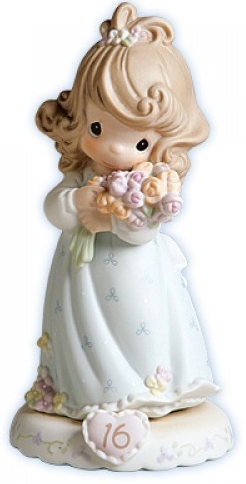 Precious Moments 136263B Brunette Girl WofFlowers Age 16 Figurine $50.99