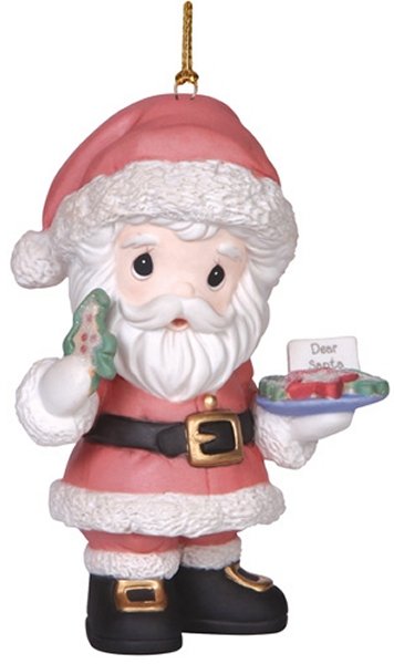 Precious Moments 141021 Annual Santa with Cookies and Milk Ornament $25.99
