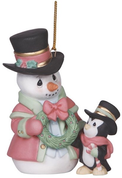Precious Moments 141023 Annual Snowman with Penguin Ornament $30.99