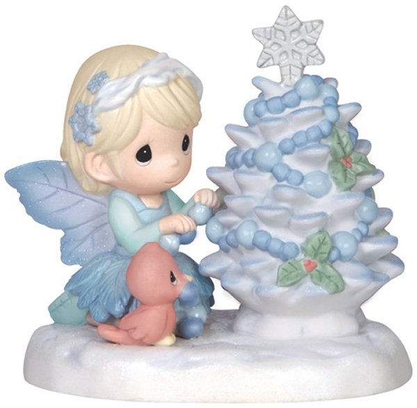 Precious Moments 141038 Fairy Putting Star On Pinecone Tree Figurine $45.99
