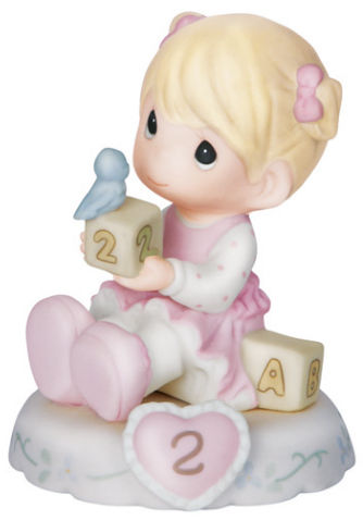 Precious Moments 142011 Girl with Blocks Age 2 Figurine $35.99