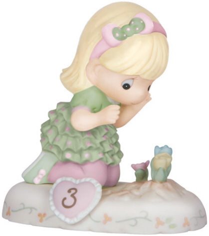 Precious Moments 142012 Girl with Flowers Age 3 Figurine $35.99