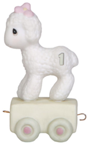 Precious Moments 142021 Birthday Train Lamb Age 1 Figurine $27.99