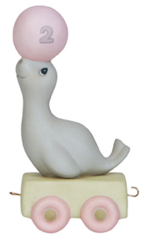 Precious Moments 142022 Birthday Train Seal Age 2 Figurine $27.99
