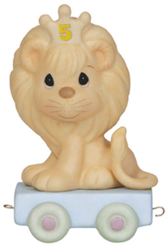 Precious Moments 142025 Birthday Train Lion Age 5 Figurine $37.99