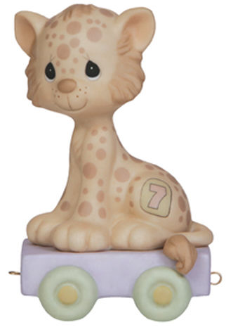 Precious Moments 142027 Birthday Train Leopard Age 7 Figurine $37.99