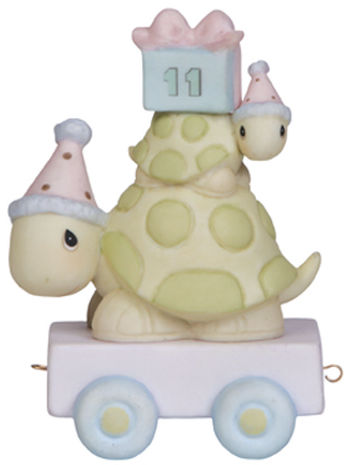 Precious Moments 142031 Birthday Train Turtle Age 11 Figurine $37.99