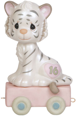 Precious Moments 142036 Birthday Train White Tiger Age 16 Figurine $37.99