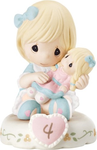 Precious Moments 152010 Girl with Doll Age 4 Figurine $35.99