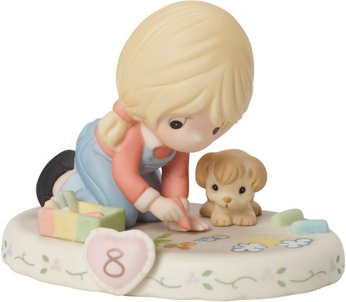 Precious Moments 154035 Girl with Sidewalk Chalk Age 8 Figurine $40.99