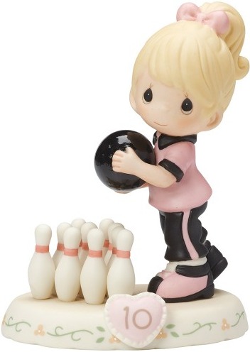 Precious Moments 154037 Girl Bowling Age 10 Figurine $45.99