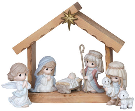 Precious Moments 159000 Set 7 Mini Nativity Figurine $100.99