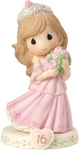 Precious Moments 162015B Girl In Tiara with Bouquet Age 16 Figurine $50.99